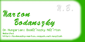 marton bodanszky business card